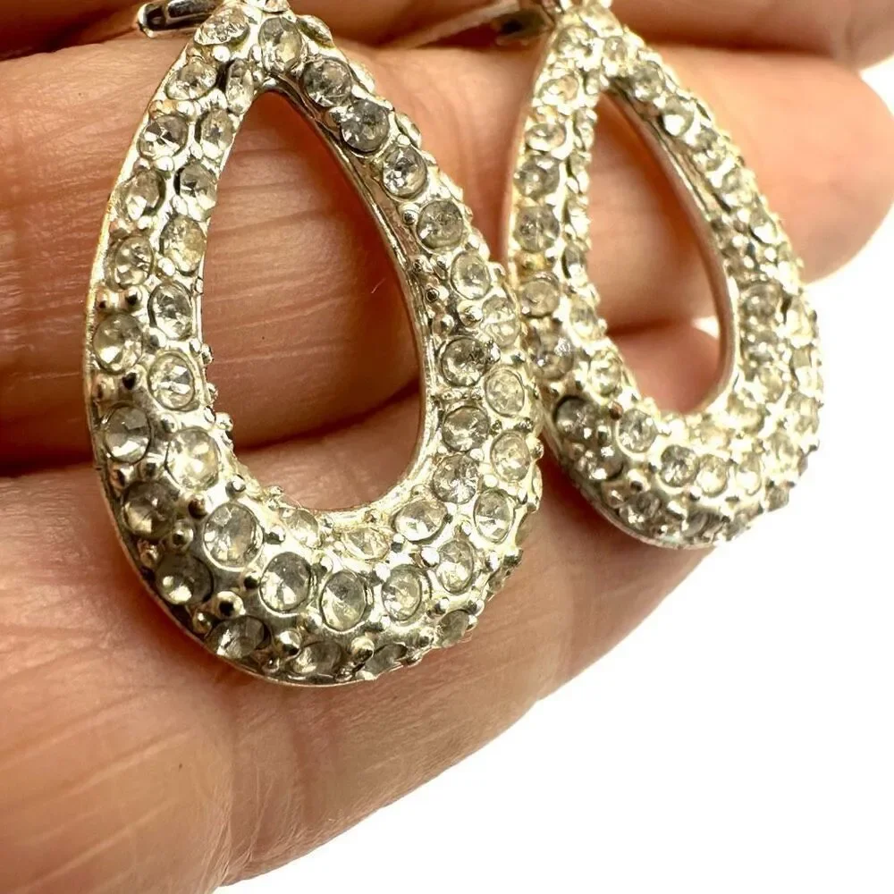 Kenneth Cole rhinestone teardrop earrings